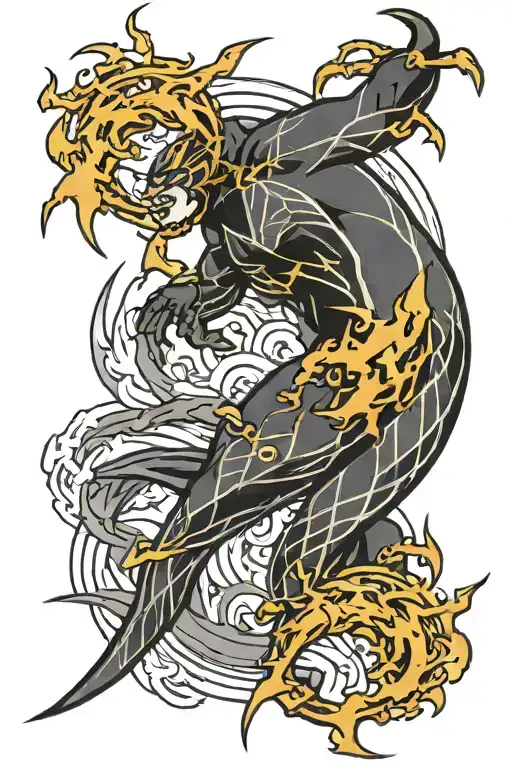 Black Lightning Bolts