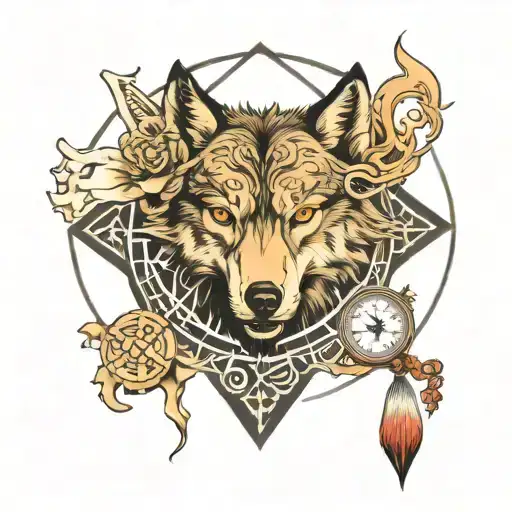 Wolf And Compass