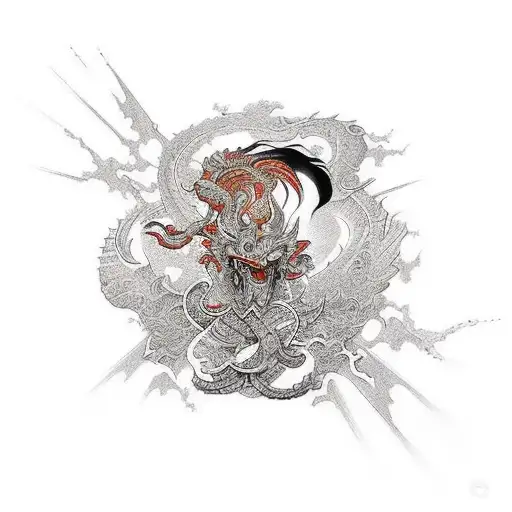 A Mythology-inspired Abstract Art Piece With A Touch Of Gaming Elements