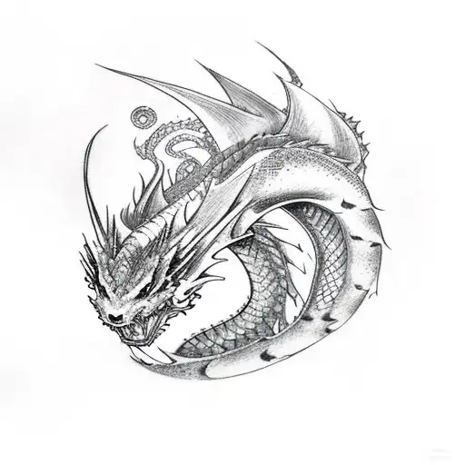 A Majestic Dragon Emerging From A Magical Forest