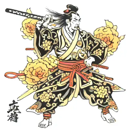 Samurai Standing Sideways