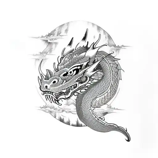 Dragon Head Split In Middle With A Hayna Mask