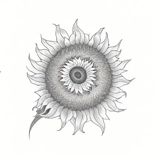 A Sunflower That Morphs Into A Dragon