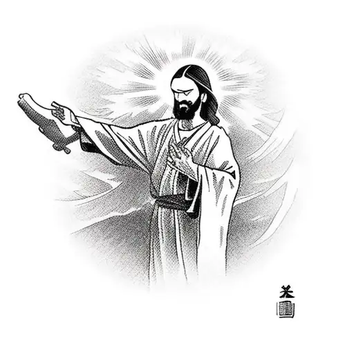 Jesus Preaching From Afar