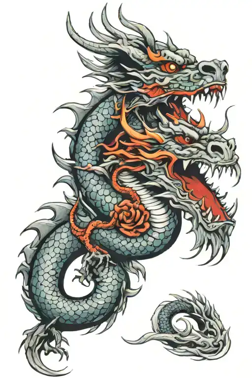 Dragon With Skulls