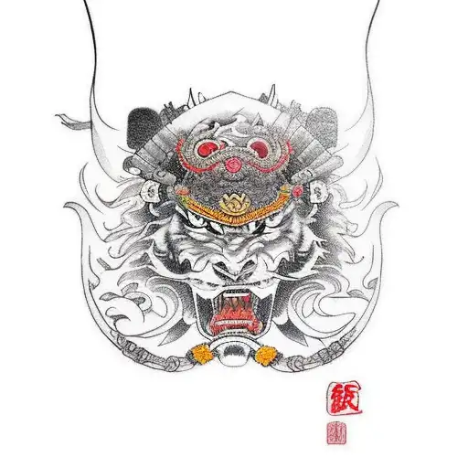 Samurai With Black Tiger