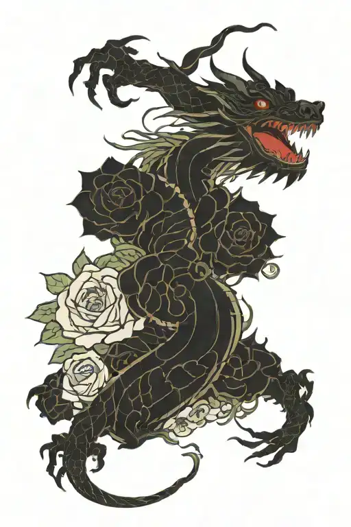 Dragon With Roses