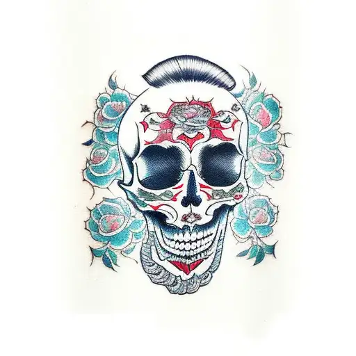 Lady Skull Makeup Blood