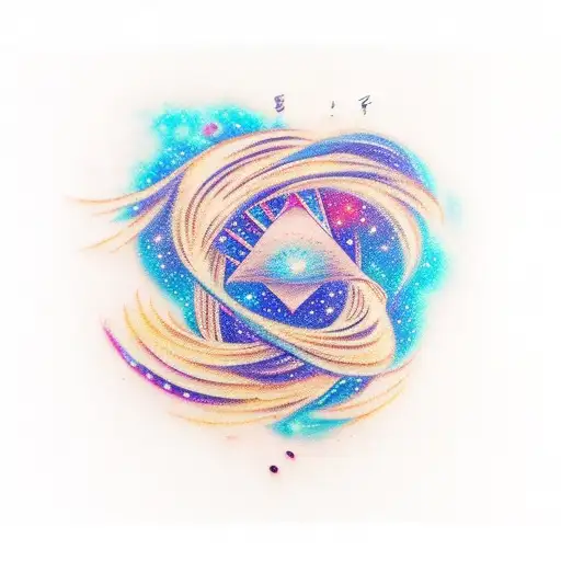 Guitar Strings Merging With A Majestic Nebula