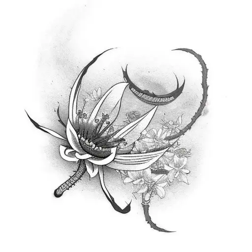 Bloodmoon With Red Spider Lily