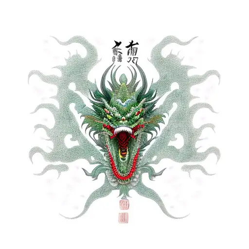 Green Chinese Dragon In The Forest