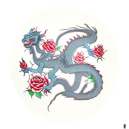 Dragon With Rose
