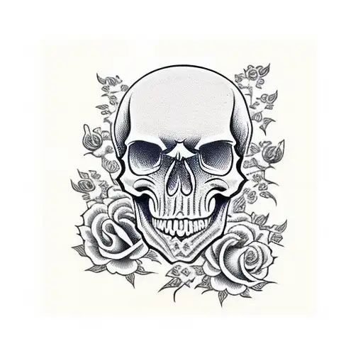 Skull With Roses