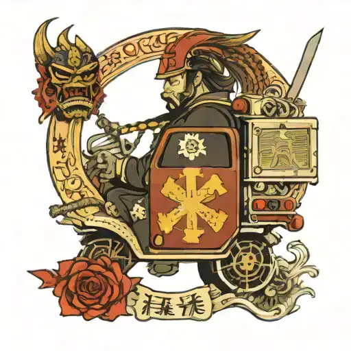 Emergency Ambulance With Samurai With Motto I Hate Rotondo Festival