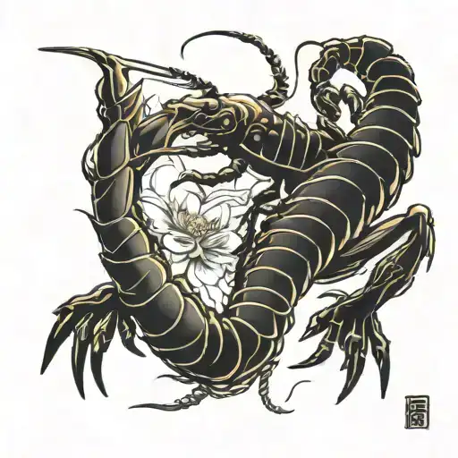 Scorpion And Butterfly