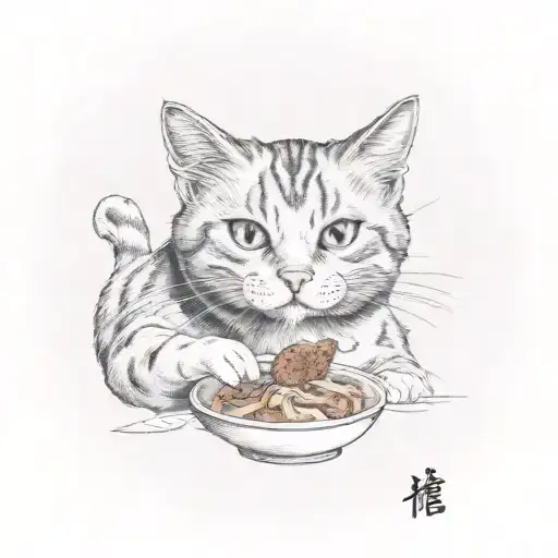 Cat Eating Fried Chicken