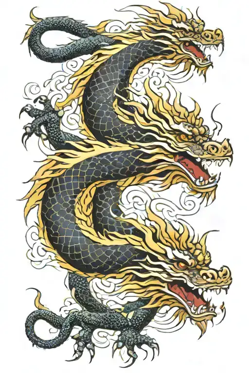 Dragon And Pattern Forming The Shape