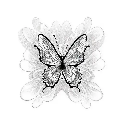 Geisha Butterfly White And Black