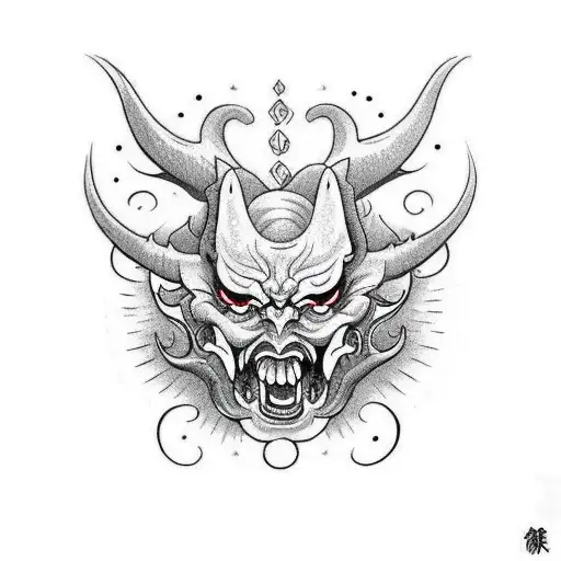 Demon Face With Long Tongue