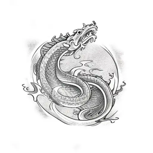 A Koi Fish Turning Into A Dragon