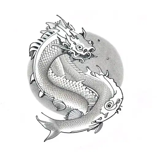 A Koi Fish With Dragon Head