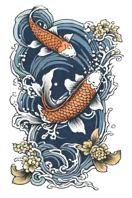 Koi Fish Swimming