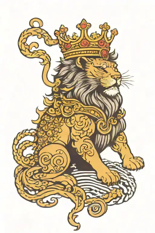 Lion Wearing A Crown