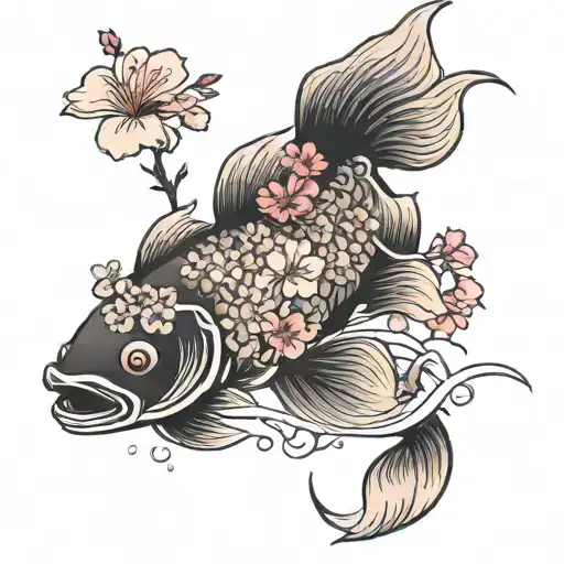 Fish And Cherry Blossoms