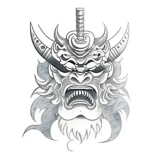 Oni Mask With Sword