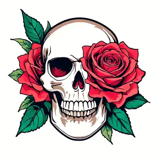 Skull And Rose