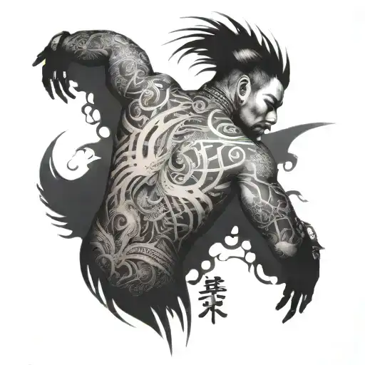Cyberpunk Tattoo Full Back Japanese Style