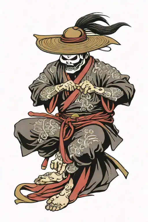 Ghostface Samurai With The Word 'Death Can' Touch Me'