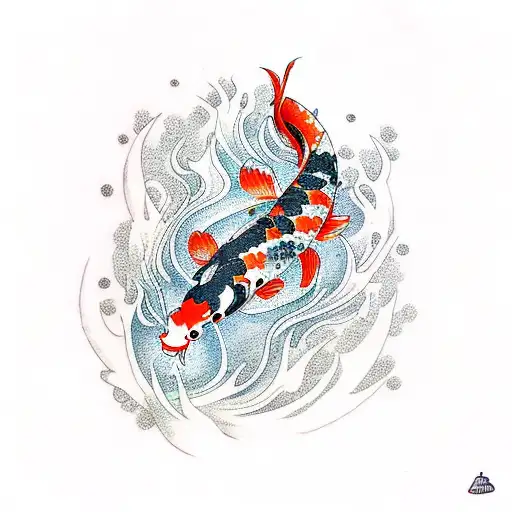 Koi Fish With Fire