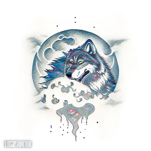 A Wolf Howling At The Moon In A Cyberpunk Cityscape