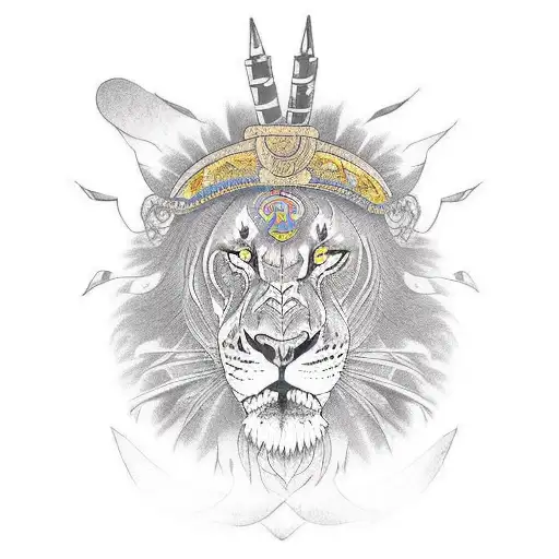 African Warrior Fighting A Lion