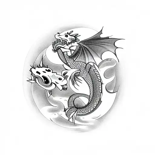 Dragon And Koi Fish