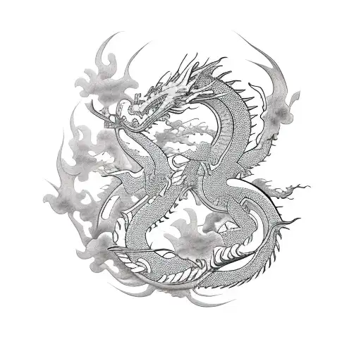 Dragon Branches Flowers