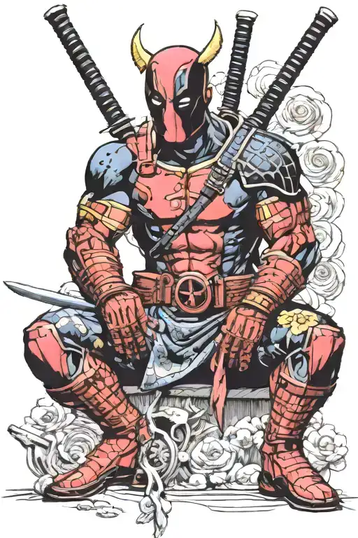 Deadpool Wolverine Samurai Warrior