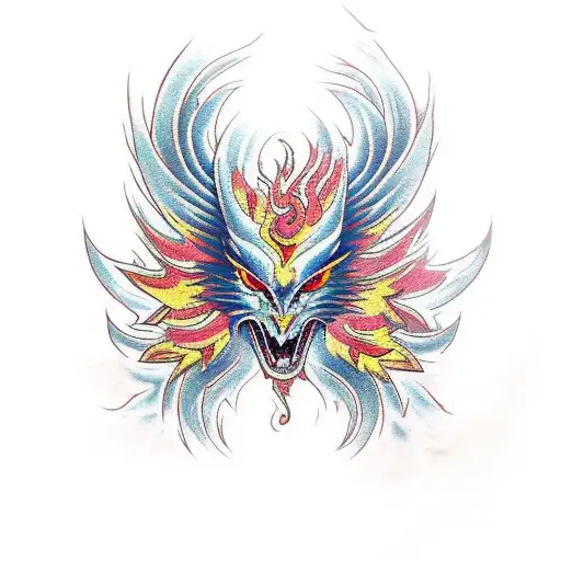 Phoenix Rising From Ashes In Colour