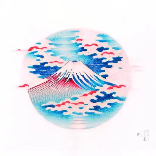 Japanese Cloud With Mt Fuji