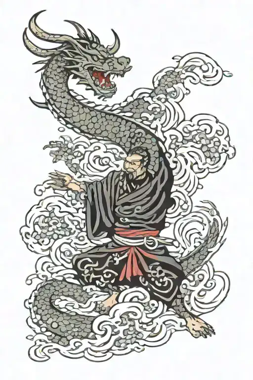 The Text Of Shogun With Dragon Wrapped