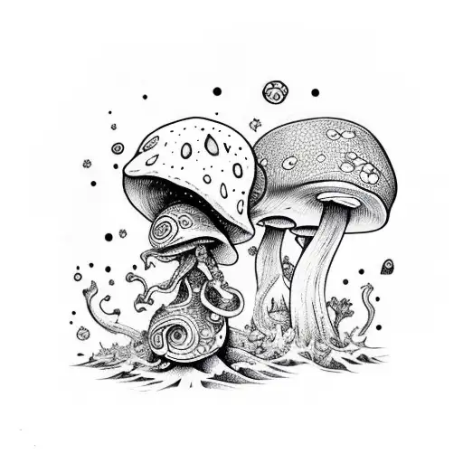 Mushroom Wizard Frog With Alien Staff