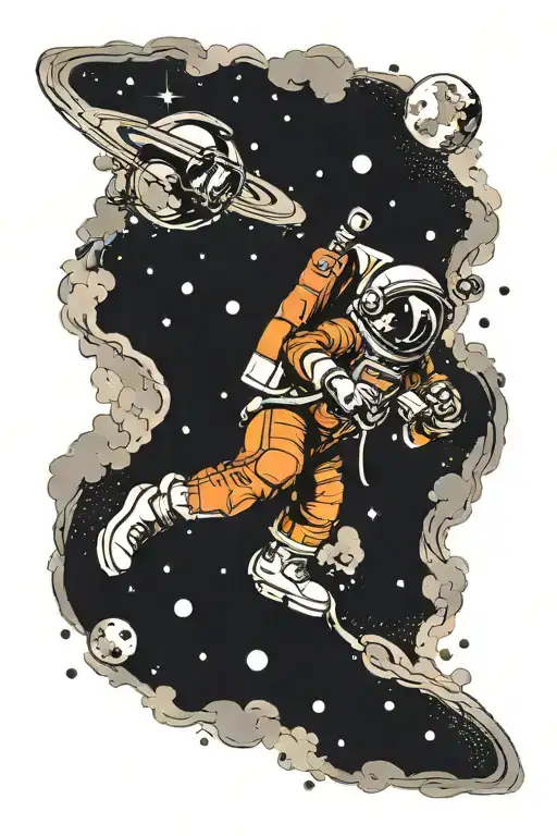 Astronaut In Space Davinci Man