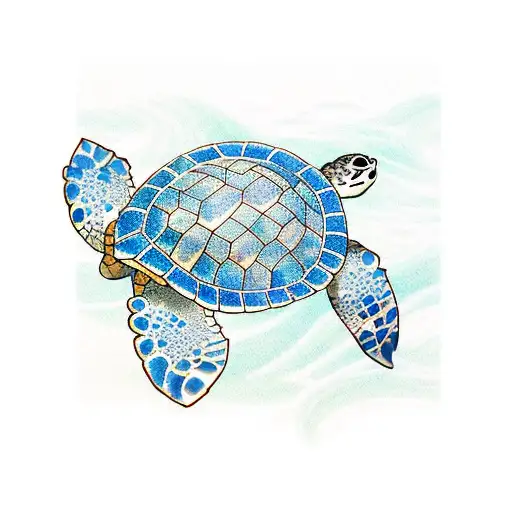 Turtle With Flower And Water