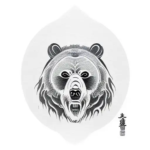 Grizzly Bear Head That Shows Pride