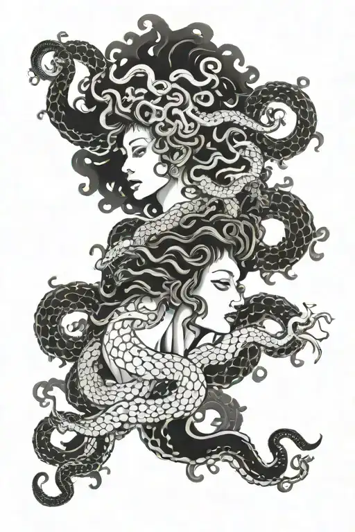 Full Back Medusa Surrounded