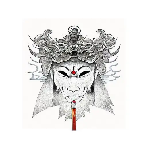 Sword Going Into O I Mask And Flowers