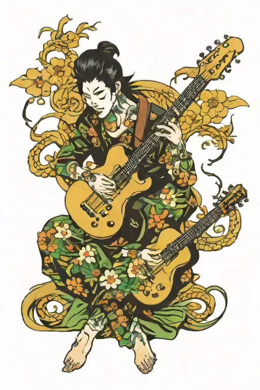 Forrest Green Bon Fire Guitar Friends Sitting