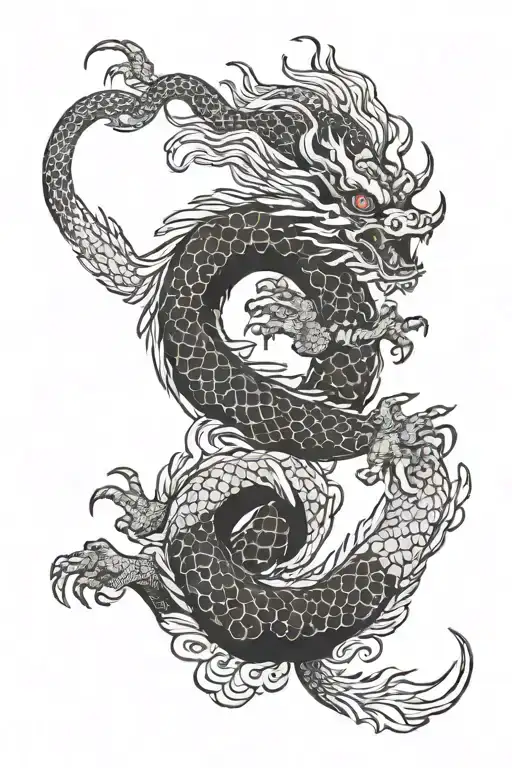 Chinese Dragon Flying Away