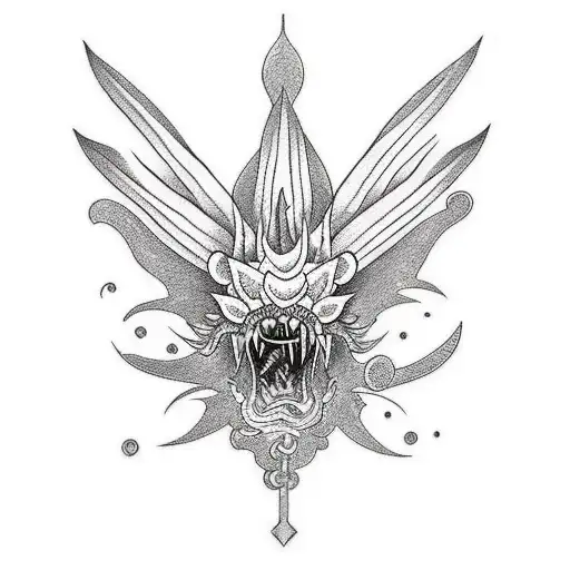 Black Cross Drago And Lycoris Radiata